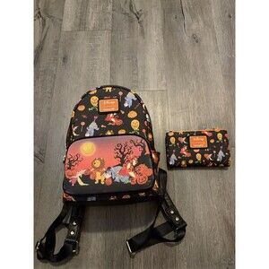 Loungefly Disney Winnie The Pooh Halloween Group GID Mini Backpack With Wallet